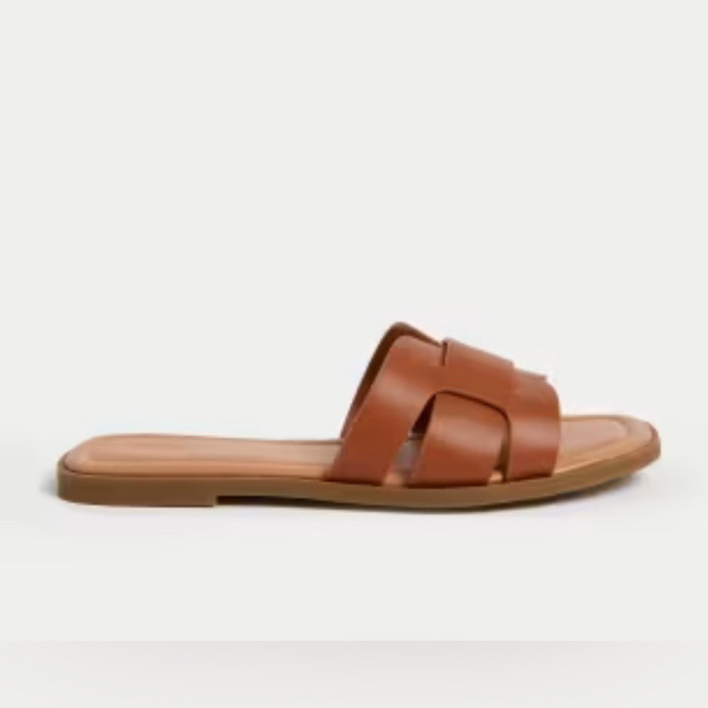 Women’s Sonoma Brown Leather Open Toe Sandals Size 6‎ EUC